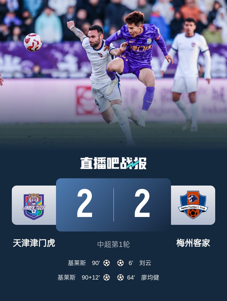 和風(fēng)勁吹！今日下午中超4場比賽全部以平局收場